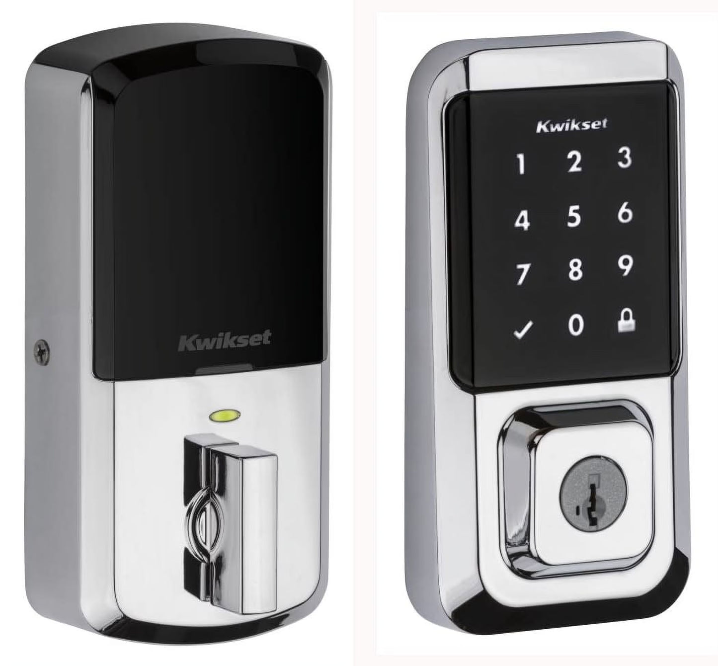 Kwikset Halo Touchscreen Wi-Fi Smart Deadbolt Hardware Lock with Smartkey Satin Nickel