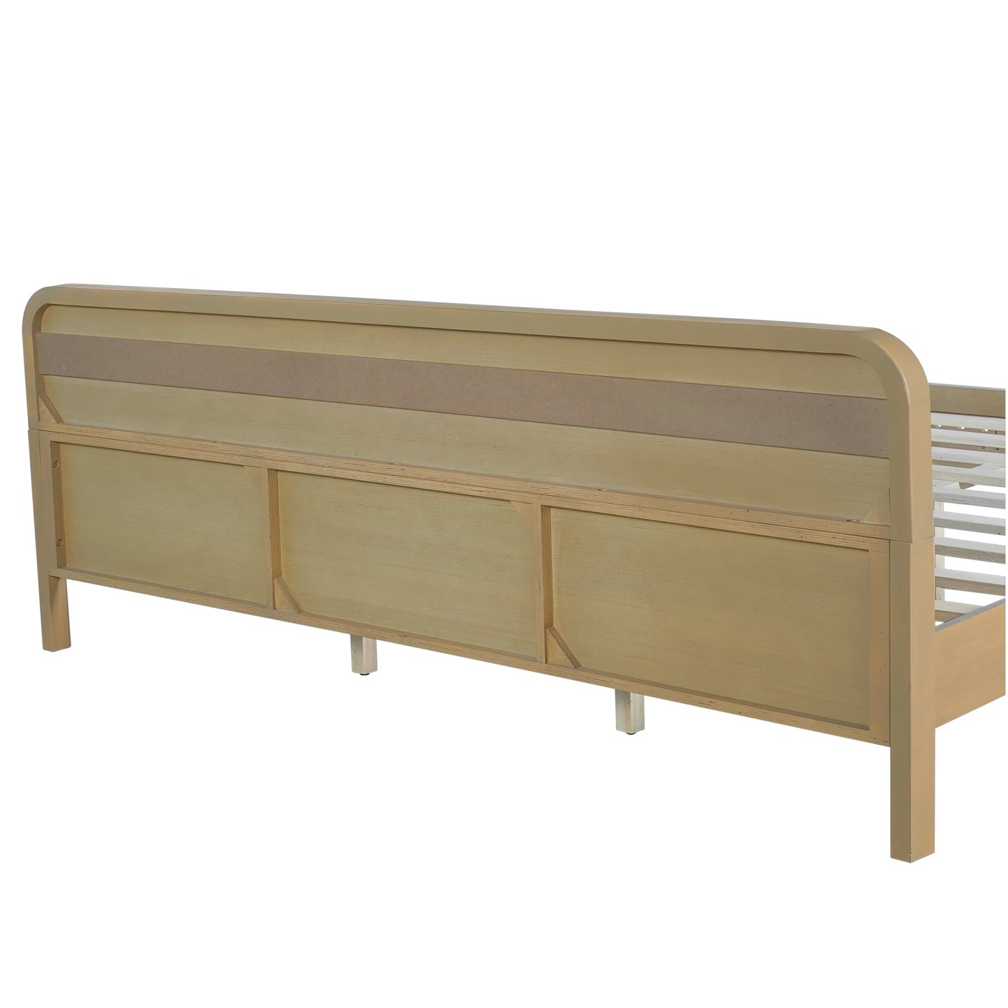 Christopher Knight Home King Size Bed Frame with Headboard, Solid Wood Platform Bed, Earthy Khaki