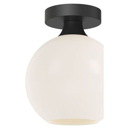 Alora Lighting Fm506108op Castilla 8" Wide Semi-Flush Globe Ceiling Fixture - Black