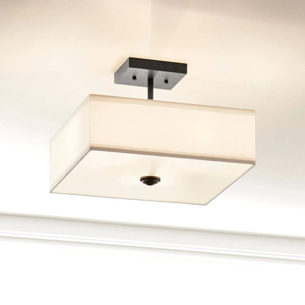 43691BK-Kichler Lighting-Shailene - 3 Light Semi-Flush Mount - 14 inches wide-Black Finish