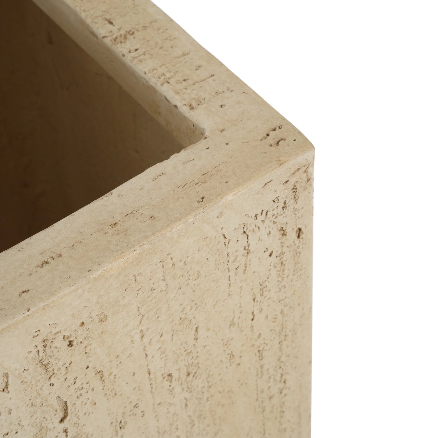 Christopher Knight Home Minimalist 27" H MGO Plant Box, Square Design, Indoor/Outdoor, Travertine Beige
