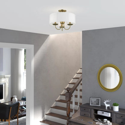 Livex Lighting - Brookdale - 3 Light Semi-Flush Mount In Transitional Style-12