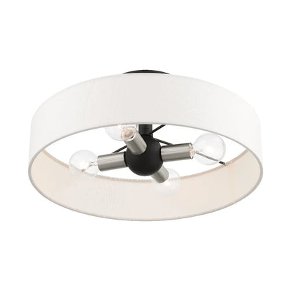 46927-91-Livex Lighting-Venlo - 4 Light Semi-Flush Mount In Timeless Style-6 Inches Tall and 14 Inches Wide-Brushed Nickel Finish