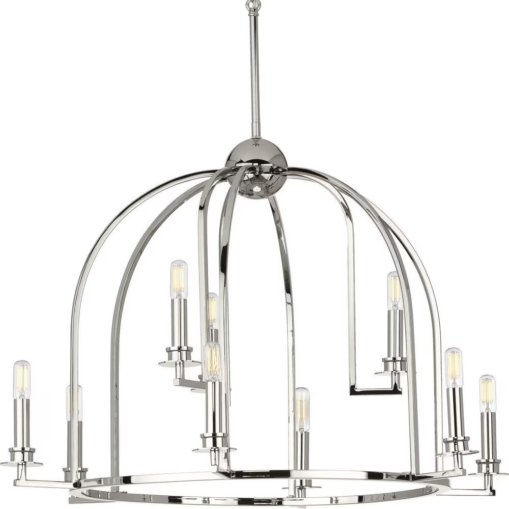 P400187-031-Progress Lighting-Seneca - Chandeliers Light - 9 Light in Farmhouse style - 30 Inches wide by 20.88 Inches high-Black Finish