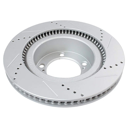 TRQ Brake Rotor Drilled Slotted Zinc Coated & Ceramic Pad w/Hardware Front & Rear