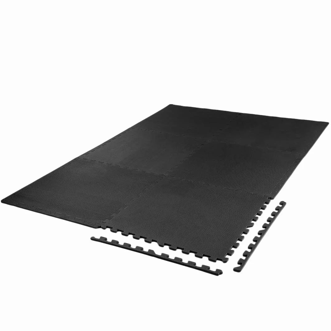 Xspec 3/8" Thick 100 Sq Ft EVA Foam Floor Exercise Gym Mats 25 pcs, Black | 1