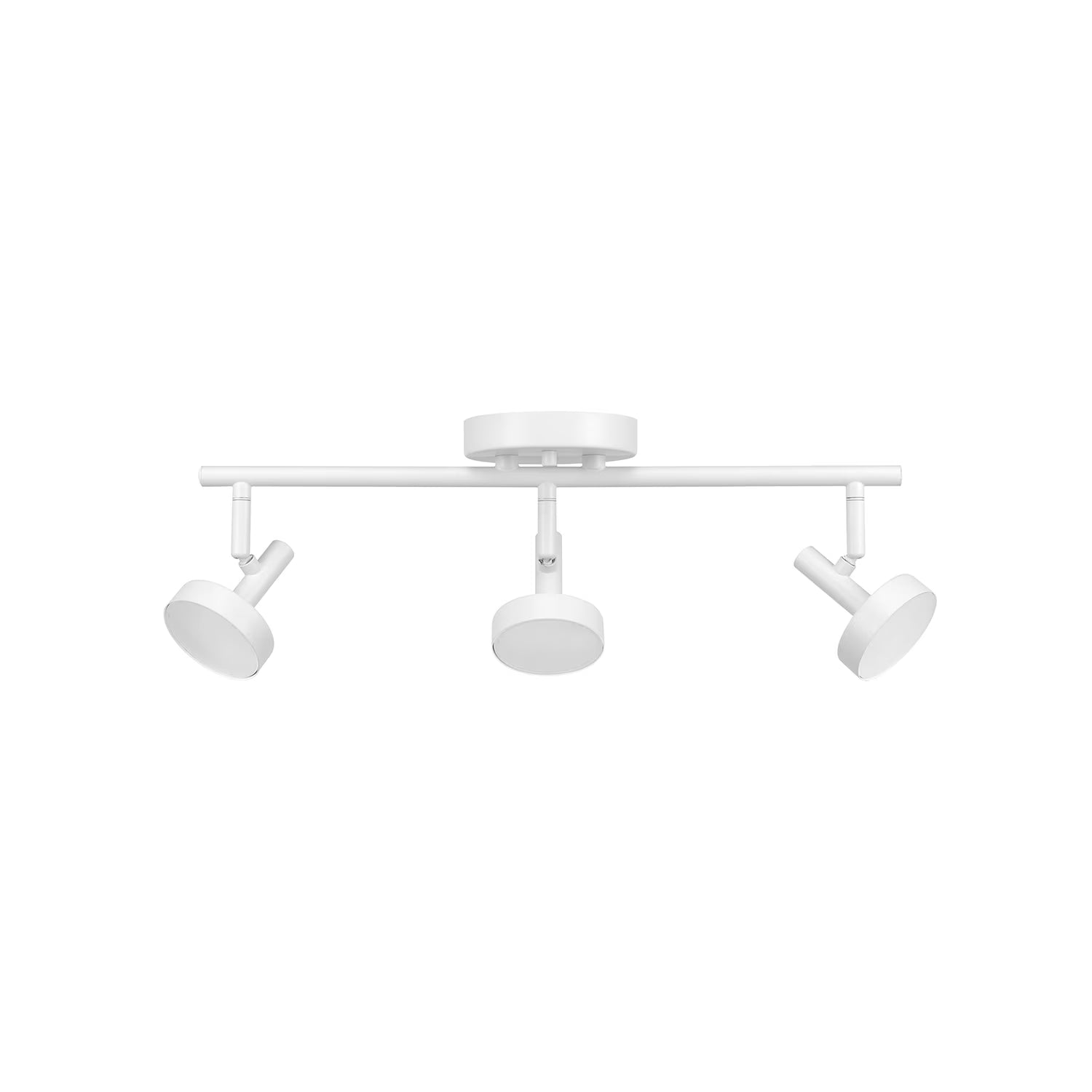 Globe Electric 19" 3-Light 22W Dimmable LED Matte White Track Lighting, Frosted Diffusers, 91004408
