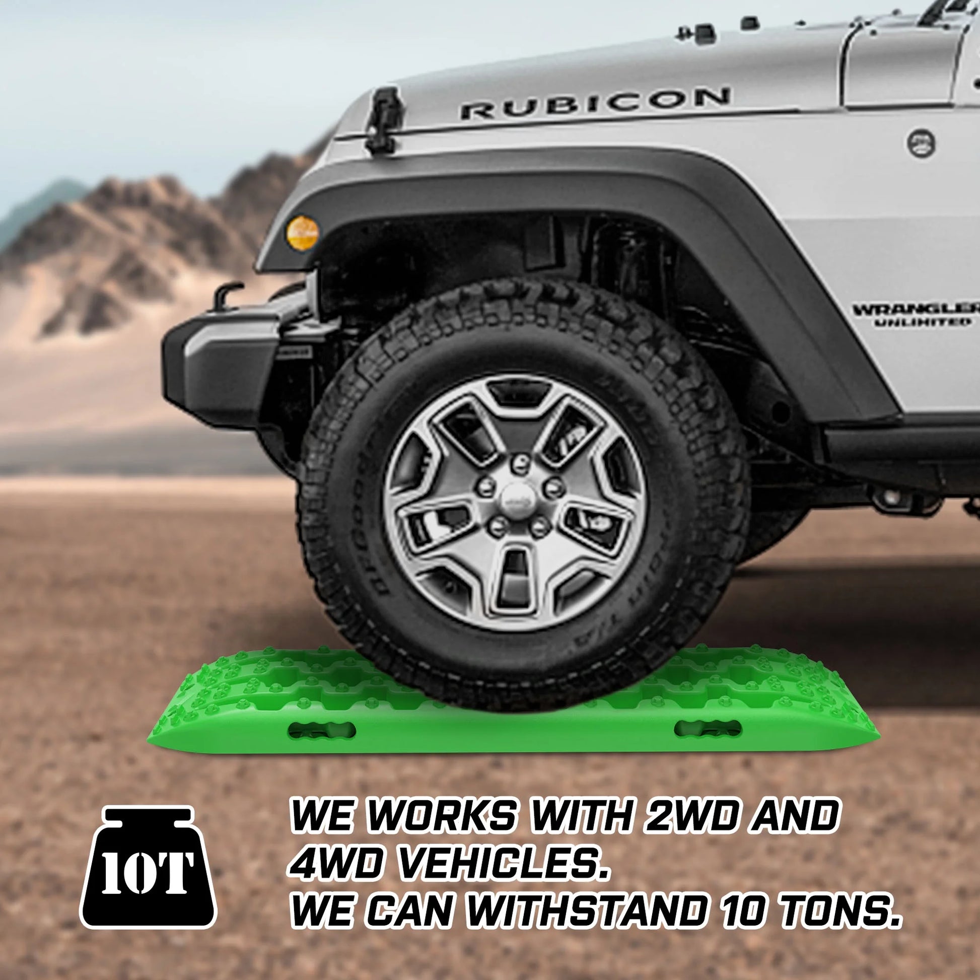 X-BULL Traction Track Traction Boards Kits Recovery Track 2PCS Sand Mud Snow Track Tire Ladder 4WD with Bag+Hardware Green 3.0