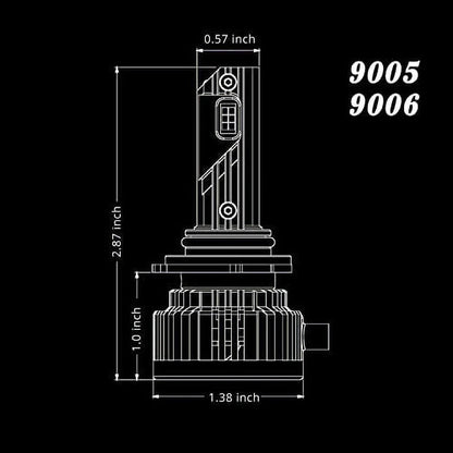 Alla Lighting H11 and 9005 Combo High Beam, Low Beam Headlights, 6000K-6500K Xenon White 9005 H11 LED Bulbs HB3 9005LL 9005XS 9005L+ H8 H8LL