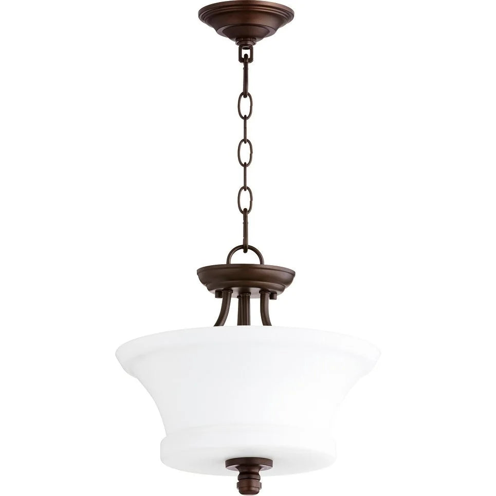 2922-13-86-Quorum Lighting-Rossington - 2 Light Dual Mount Pendant in Quorum Home Collection style - 13 inches wide by 13.5 inches high-Oiled Bronze