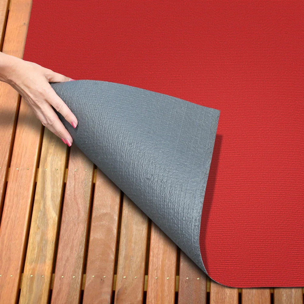 House Home & More Red Pile 6' x 10' Indoor/Outdoor Ribbed Carpet Roll for Boat, Basement, or Garage