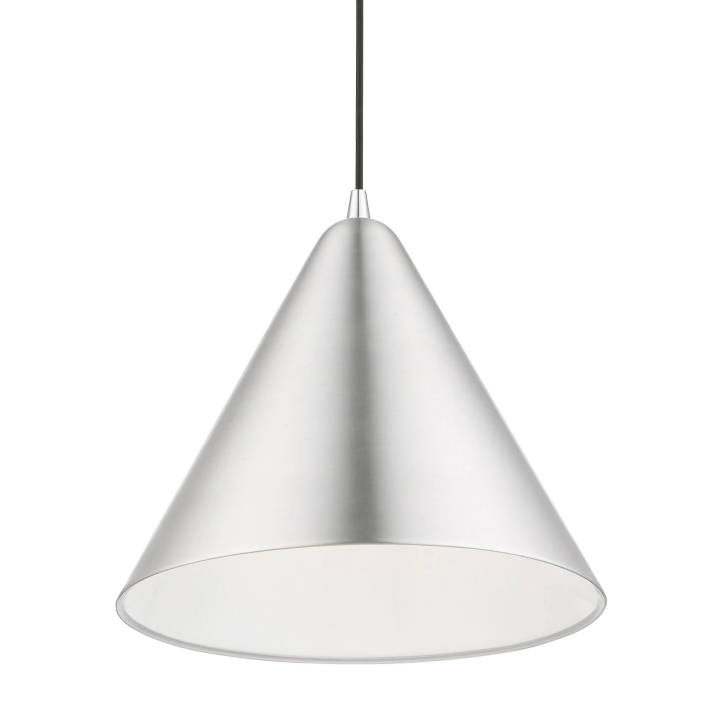 Livex Lighting Dulce 14" 1-Light Modern Metal Single Pendant in Shiny Black