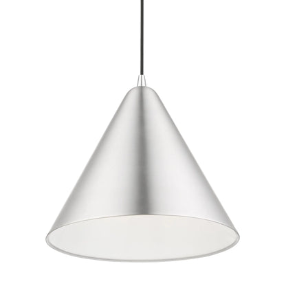 Livex Lighting Dulce 14" 1-Light Modern Metal Single Pendant in Shiny Black