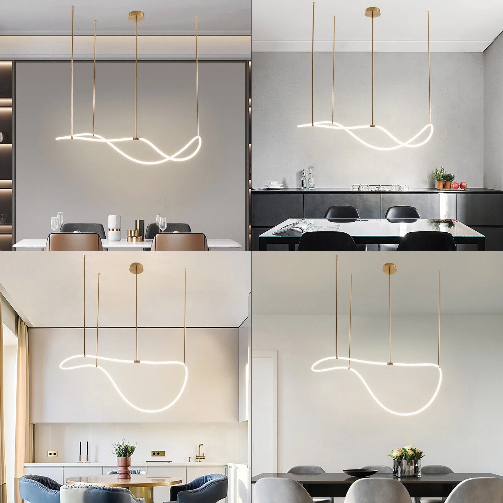 4500K 60W Modern Chandelier Hanging Lamp Kitchen Island Lighting Fixture Dining Room Light