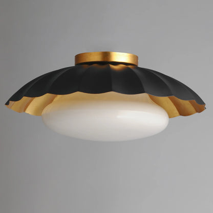 18059MWGL-Maxim Lighting-Primrose - 1 Light Flush Mount-6.75 Inches Tall and 16 Inches Wide-Matte White/Gold Leaf Finish