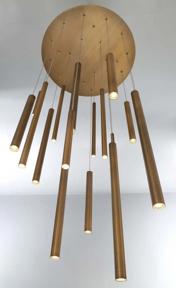 Chandelier 18 Light-Antique Brass Gold Finish Eurofase Lighting 31445-038