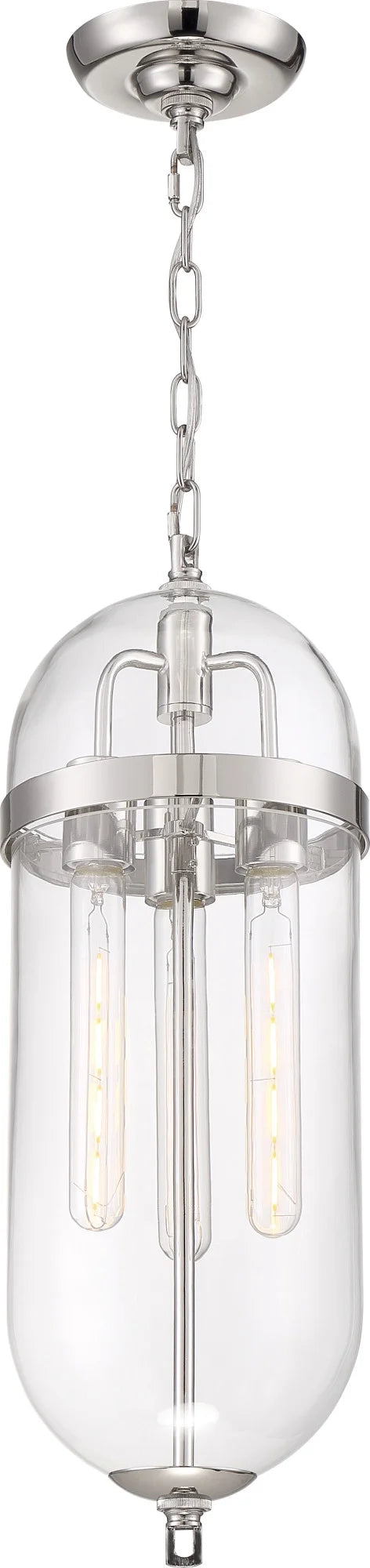 60/6913-Nuvo Lighting-Aurora-3 Light Pendant-8 Inches Wide by 23 Inches High-Vintage Brass Finish -Traditional Installation