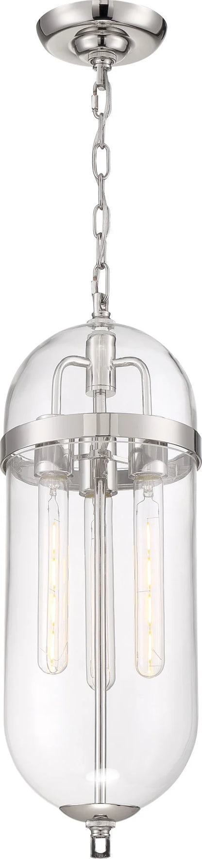 60/6913-Nuvo Lighting-Aurora-3 Light Pendant-8 Inches Wide by 23 Inches High-Vintage Brass Finish -Traditional Installation