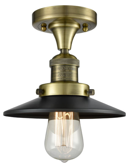 Innovations Lighting 517-1Ch Railroad Railroad 7" Wide Semi-Flush Ceiling Fixture - Bronze