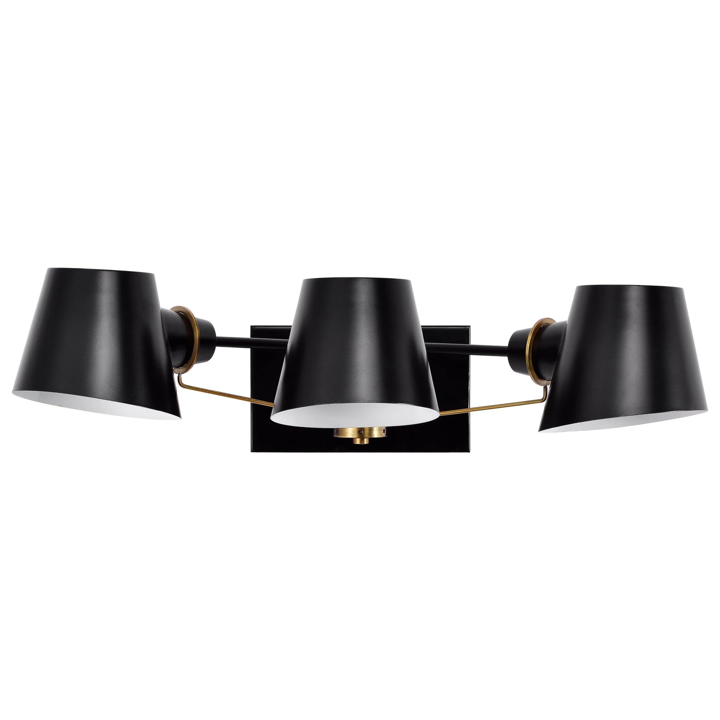 Nuvo Lighting Baxter 3 Light Vanity Black with Burnished Brass
