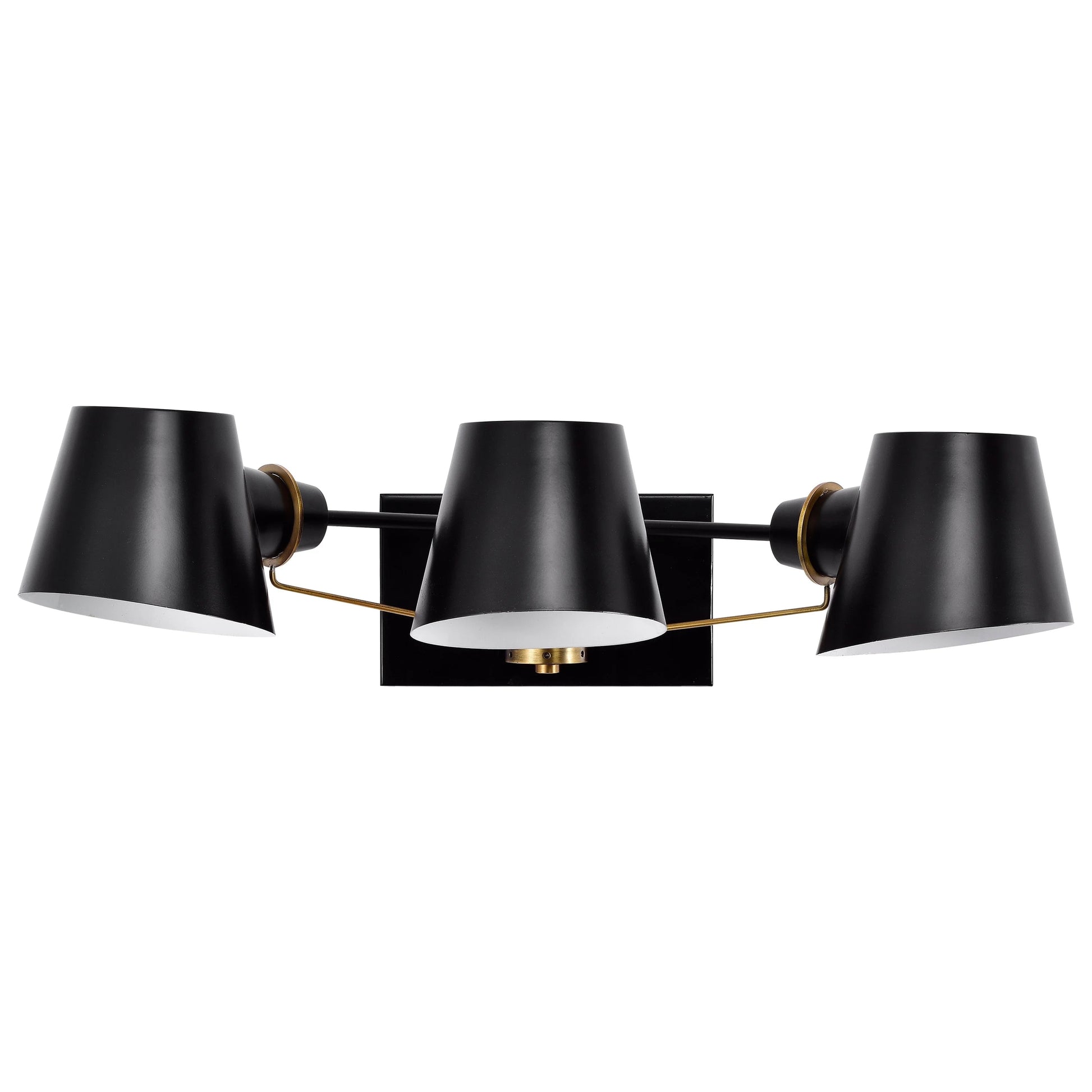 Nuvo Lighting Baxter 3 Light Vanity Black with Burnished Brass