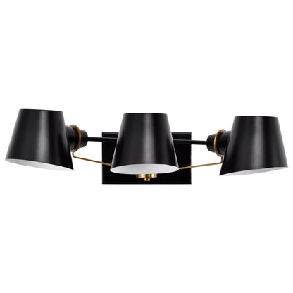 Nuvo Lighting Baxter 3 Light Vanity Black with Burnished Brass
