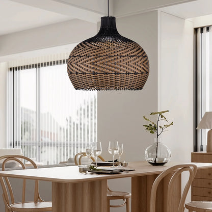 Arturesthome Basket Light Fixture Rattan Pendant Lighting for Living Room 1-Lights