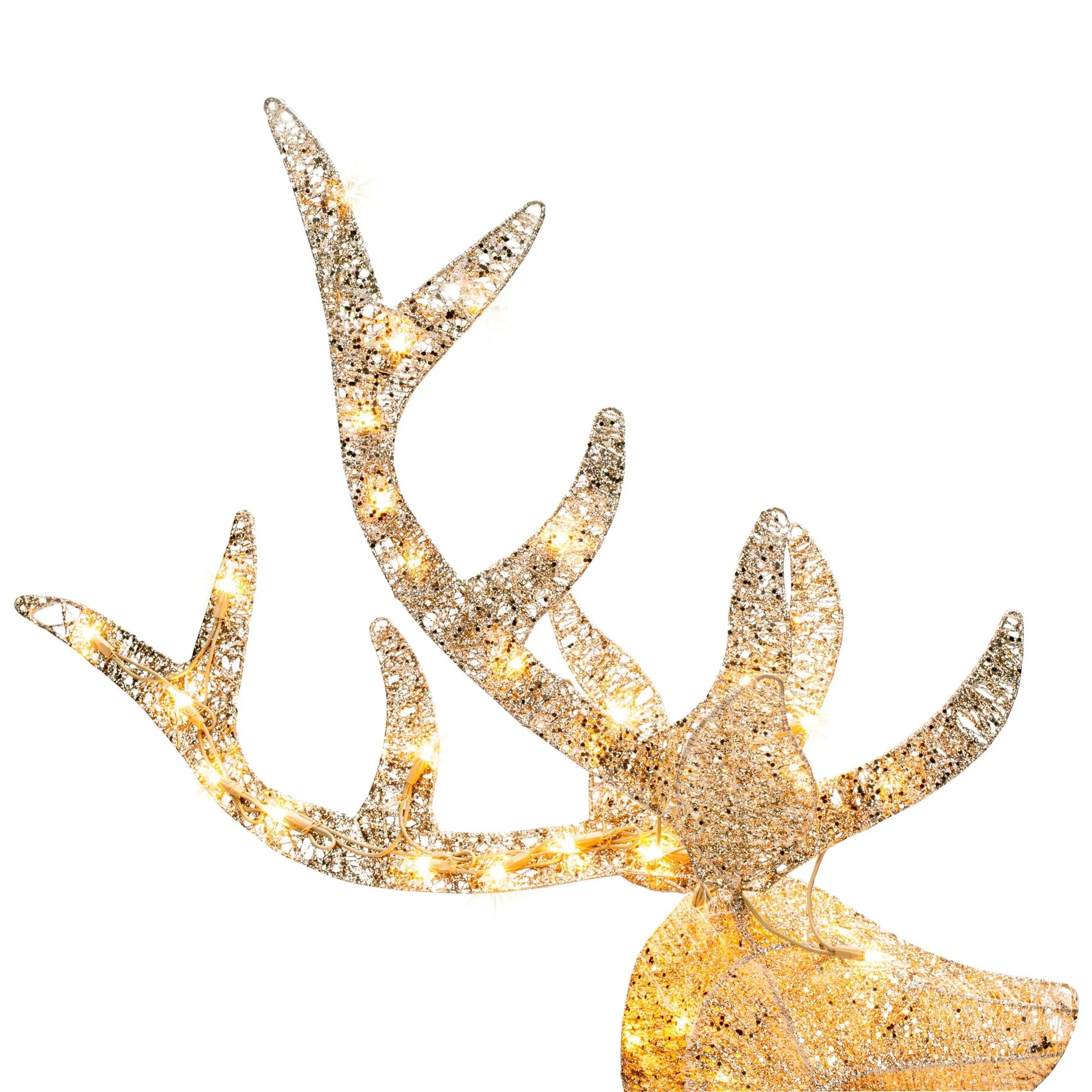 Best Choice Products 5ft Pre-Lit Reindeer Yard Christmas Decoration, Gold Holiday Deer w/150 Lights, Stakes, Zip Ties