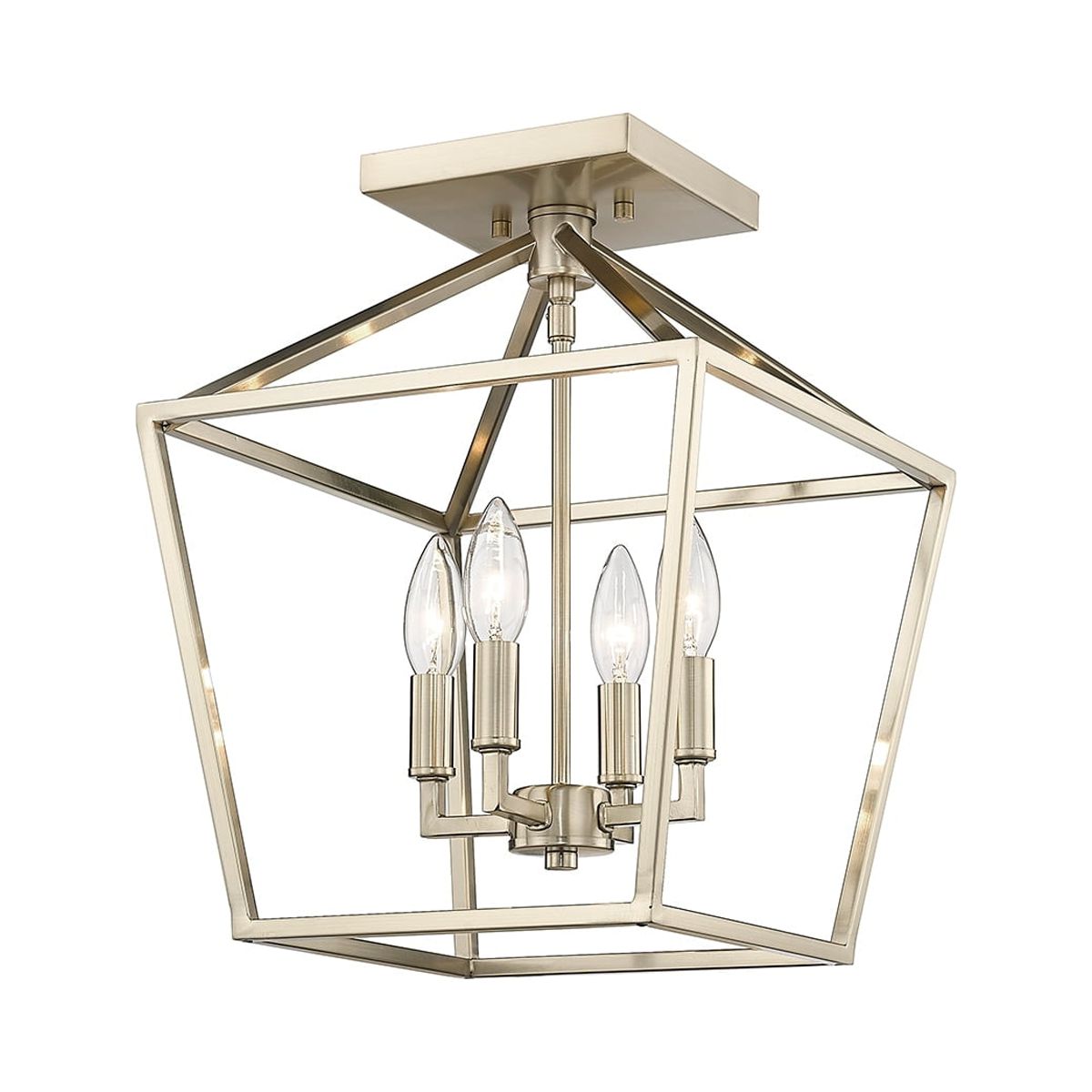 Millennium Lighting 4 Light Semi-Flush Ceiling Mount Fixture Modern Gold