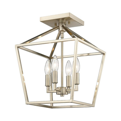 Millennium Lighting 4 Light Semi-Flush Ceiling Mount Fixture Modern Gold