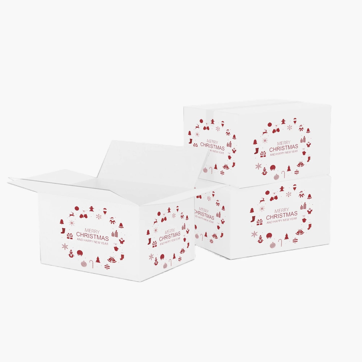 Ucanpack 50 Pcs Christmas Mailer Box 9x4x3", Made In USA- New Year Holiday Mailing Gift Boxes, WhiteDecorative Shipping Boxes, Gift Boxes In Bulk, Tuck Top Boxes