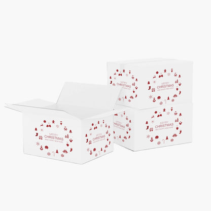 Ucanpack 50 Pcs Christmas Mailer Box 9x4x3", Made In USA- New Year Holiday Mailing Gift Boxes, WhiteDecorative Shipping Boxes, Gift Boxes In Bulk, Tuck Top Boxes