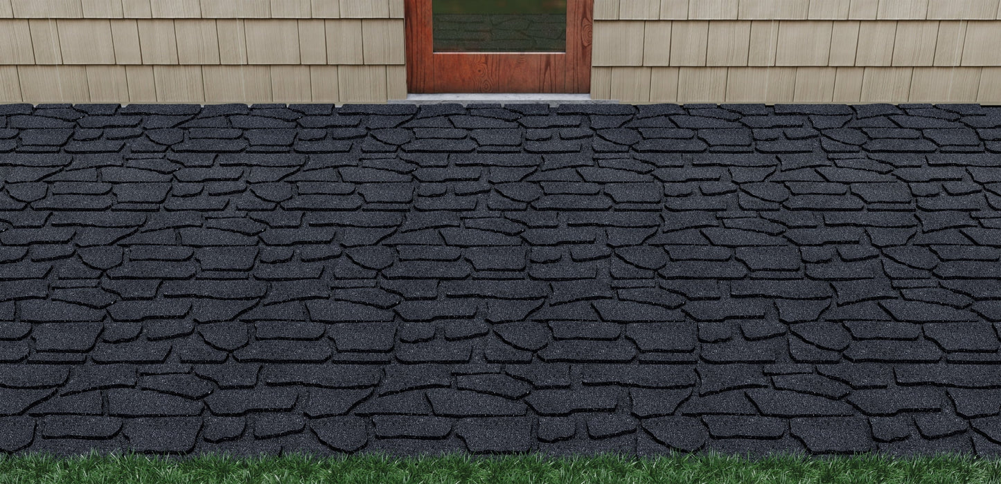 GroundSmart 24" x 12" x 5/8" Black Interlocking Dual-Sided Rubber Paver, 9 Pack