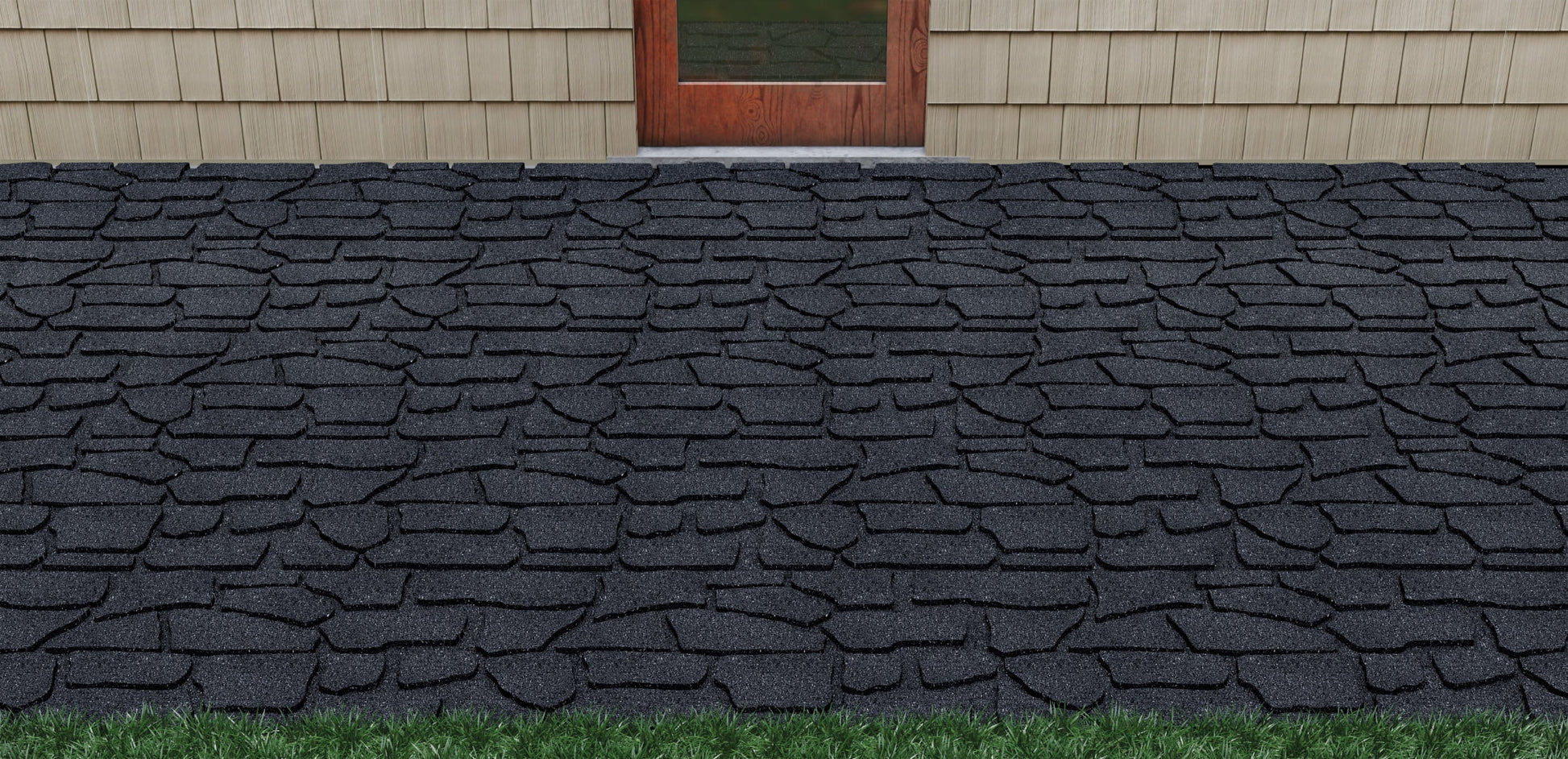 GroundSmart 24" x 12" x 5/8" Black Interlocking Dual-Sided Rubber Paver, 9 Pack