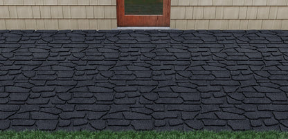 GroundSmart 24" x 12" x 5/8" Black Interlocking Dual-Sided Rubber Paver, 9 Pack