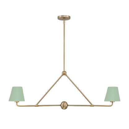XAV-B9302-VG-Crystorama Lighting-Xavier - 2 Light Chandelier In Modern Style-15 Inches Tall and 42 Inches Wide-Vibrant Gold Finish