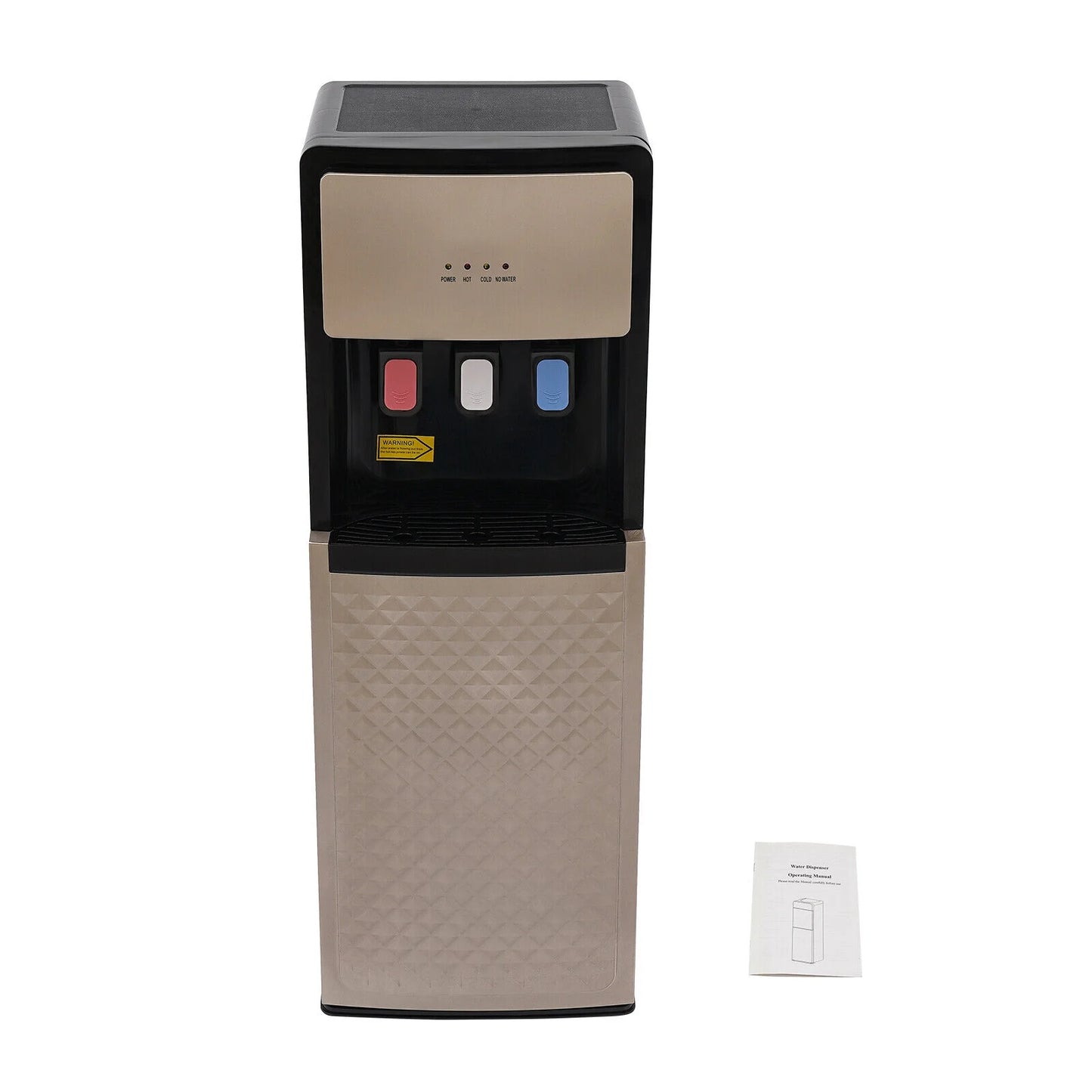 Champaign Gold Bottom Loading Water Dispenser - Hot, Cold & Room Temperature Water, 500W Heating, 90W Cooling, Safe & User-Friendly Design for Home & Office