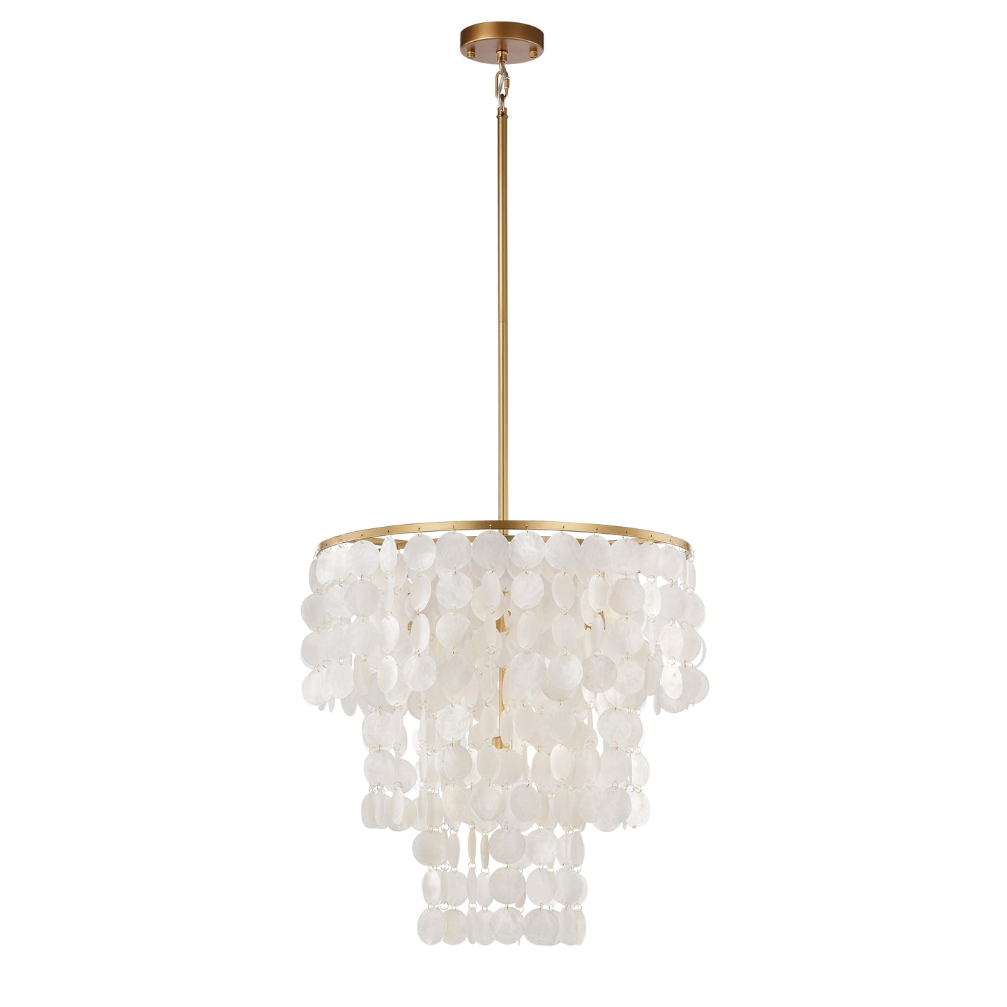 The Lighting Store Paula 4-Light Glossy Bronze Finish Chandelier with Natural White Shell - 20.5 inches in diameter x 21.7 inches H