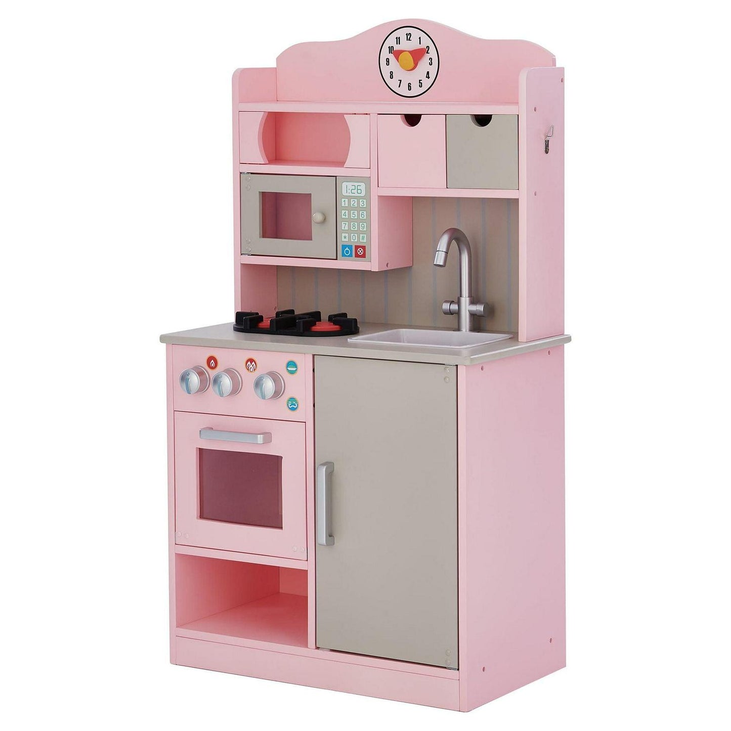 Teamson Kids - Little Chef Florence Classic Play Kitchen - Pink/Grey