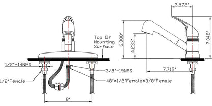 Dura Faucet DF-PK100-CP Single Lever Pull-Out Kitchen Faucet for RVs - Chrome