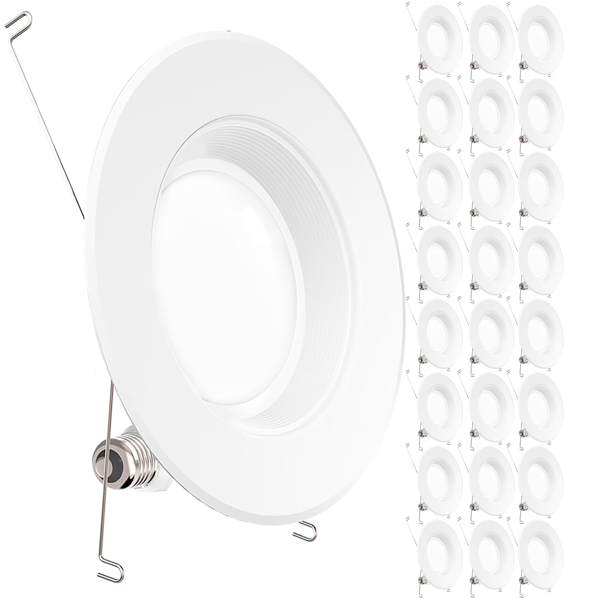 Sunco Lighting 24 Pack 5/6 Inch LED Recessed Downlight, Baffle Trim, Dimmable, 13W=75W, 2700K Soft White, 1050 LM, Damp Rated, Simple Retrofit Installation - UL + Energy Star