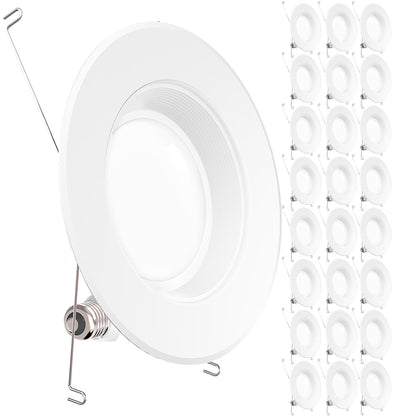 Sunco Lighting 24 Pack 5/6 Inch LED Recessed Downlight, Baffle Trim, Dimmable, 13W=75W, 2700K Soft White, 1050 LM, Damp Rated, Simple Retrofit Installation - UL + Energy Star