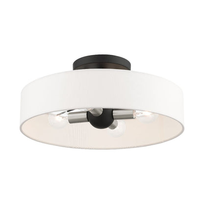 46927-91-Livex Lighting-Venlo - 4 Light Semi-Flush Mount In Timeless Style-6 Inches Tall and 14 Inches Wide-Brushed Nickel Finish
