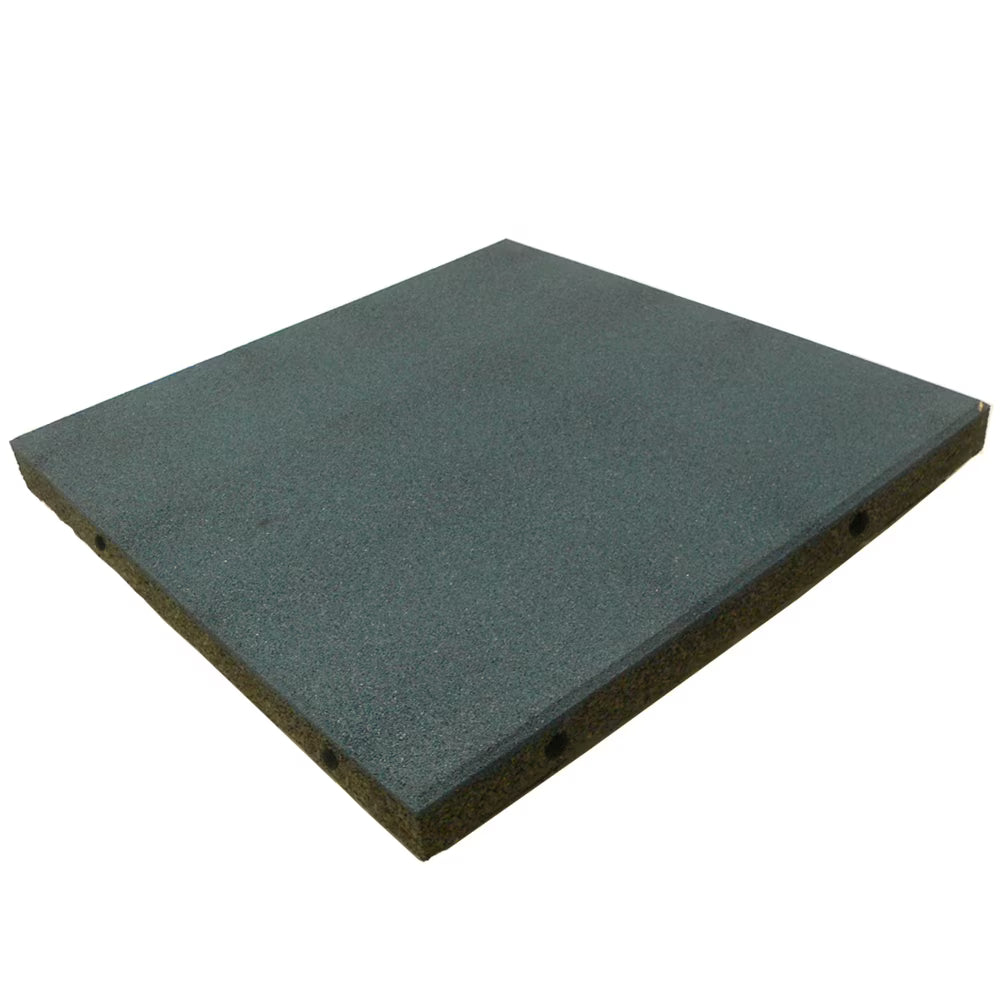 Rubber-Cal "Eco-Safety" Interlocking Playground Tiles - 2.50 x 19.5 x 19.5 inch - One Tile - 2.77 Square Feet Coverage - Blue