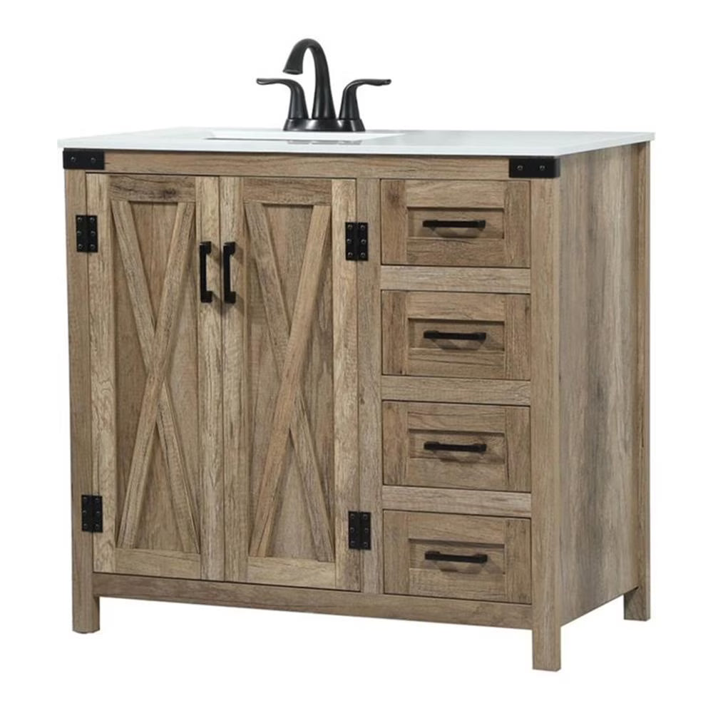 Elegant Lighting Vf90236 Grant 36" Free Standing Single Basin Vanity Set - White