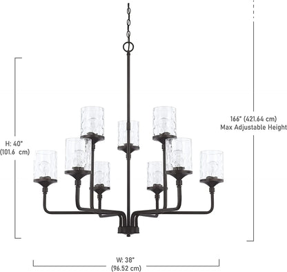 Capital Lighting 428891-451 Colton 9 Light 38" Wide Chandelier - Brass