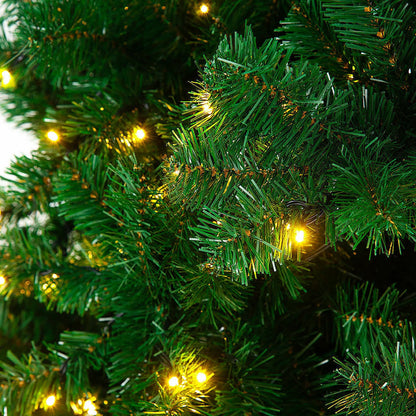 Costway 9Ft Pre-Lit PVC Christmas Tree Hinged 700 LED Lights Green
