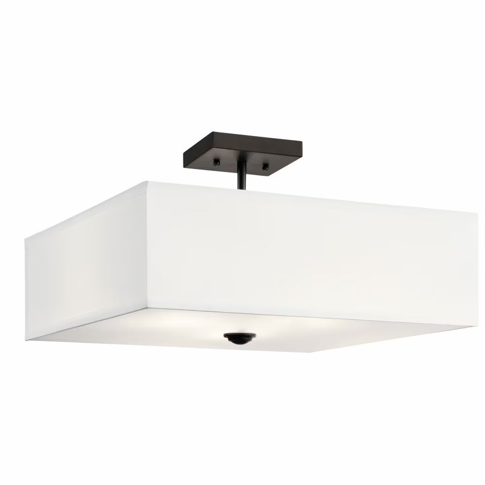 43693NBR-Kichler Lighting-Shailene - 3 Light Semi-Flush Mount - 18 inches wide-Natural Brass Finish