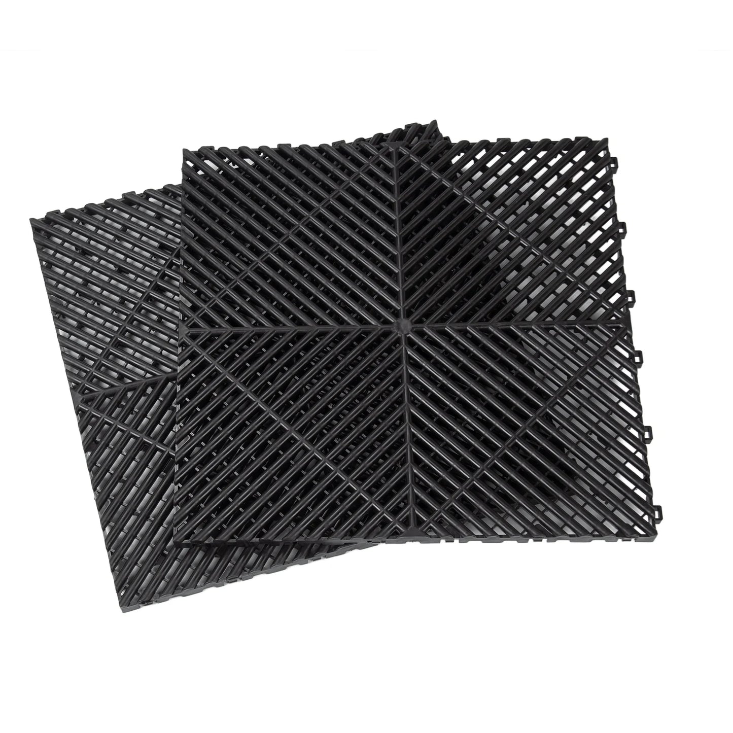 Garage Floor Tiles Interlocking 15.75x15.75 in 50pcs Garage Flooring Tiles Black