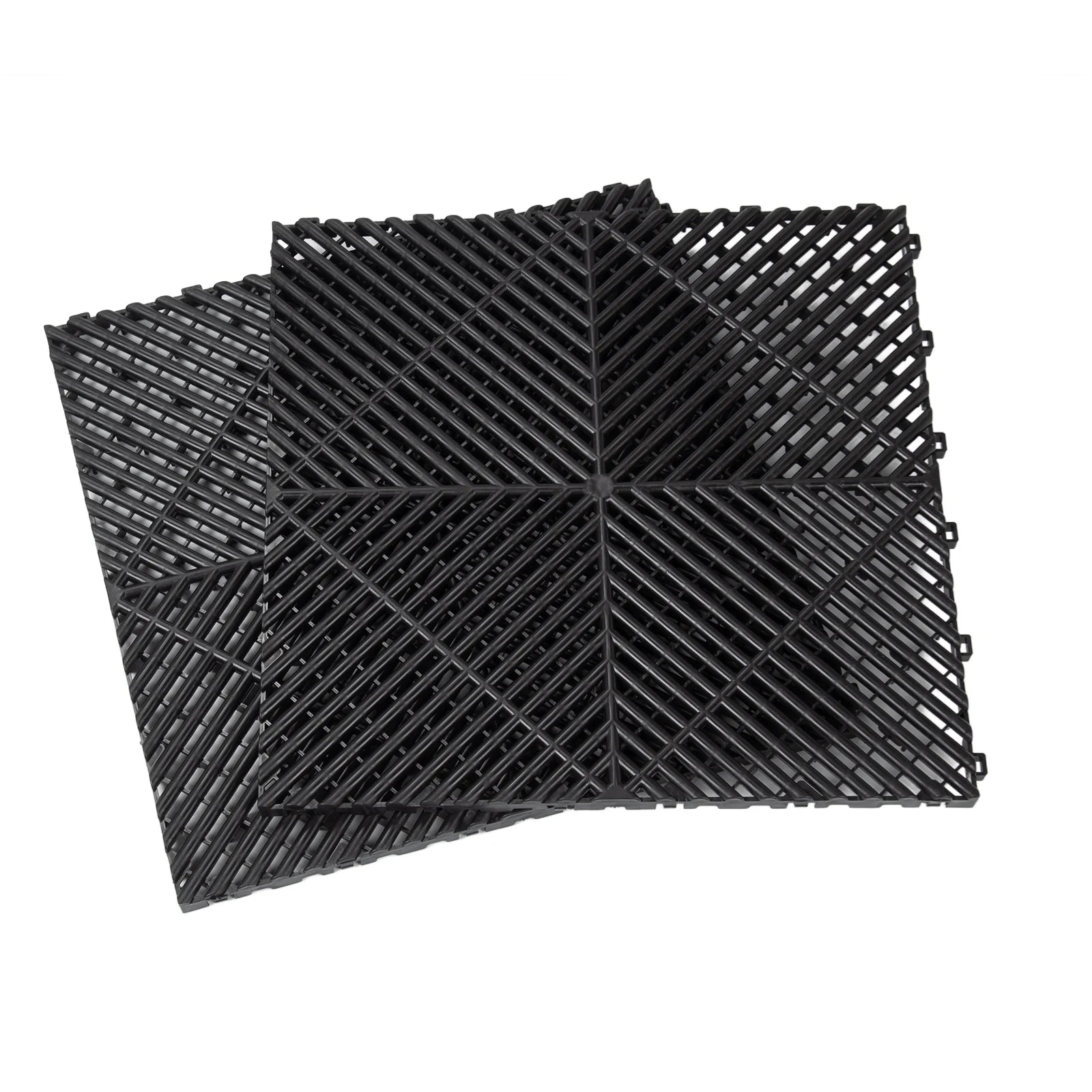Garage Floor Tiles Interlocking 15.75x15.75 in 50pcs Garage Flooring Tiles Black